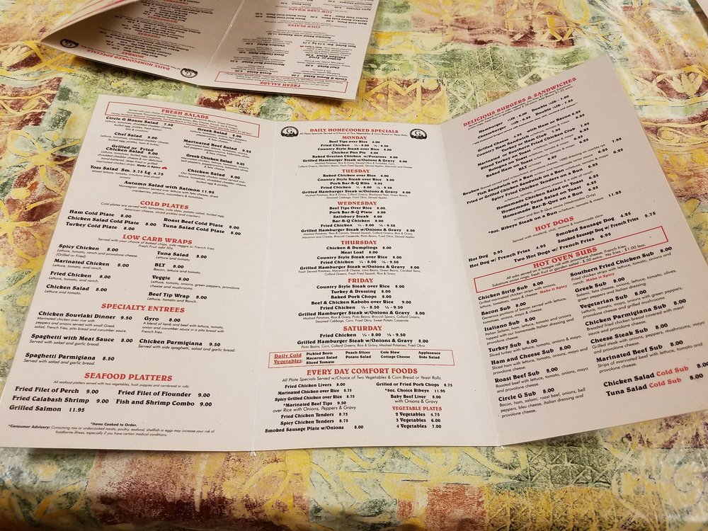 Circle G Restaurant Menu - Image 10