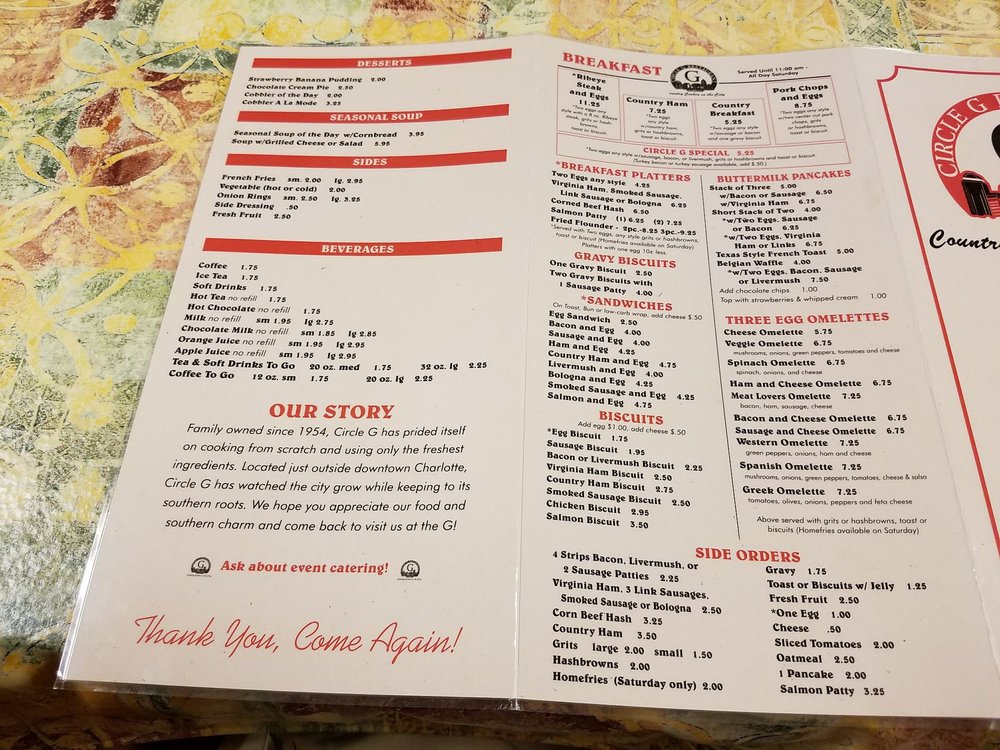 Circle G Restaurant Menu - Image 9